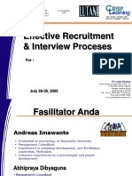 Workshop Effective Recruitment & Interview Proceseses