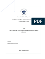 Relação Entre A Psicologia de Aprendizagem e Outras Ciências