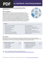 Data Analysis Synthesis and Interpretation