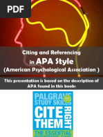 Citation and Referencing (APA Format)