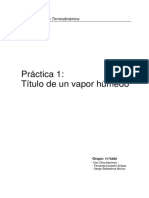 Práctica 1 Título de Un Vapor Húmedo