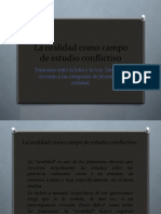 La Oralidad Como Campo de Estudio Conflictivo