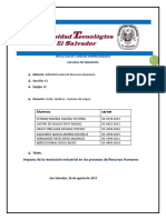 Impacto de La Revolución Industrial en Los Procesos de Recursos Humanos