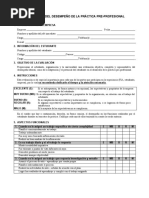 FORMATO EVALUACIÓN DESEMPEÑO PRACTICANTE (Lo Llena La Empresa o Institución)