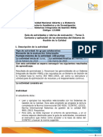 Guía de Actividades y Rúbrica de Evaluación Tarea 2. Contexto y Aplicación de Los Elementos Del Sistema de Gestión de La Calidad