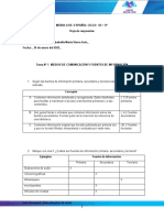 Hoja de Actividades Español VI Resuelta