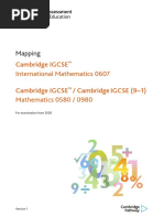 0607 Mapping To 0580 IGCSE Mathematics (For Examination From 2020) PDF