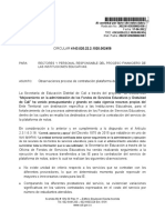 Para: Rectores Y Personal Responsable Del Proceso Financiero de Las Instituciones Educativas