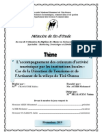 L'accompagnement Des Créateurs D'activité Touristique Par Les Institutions Locales Cas de La Direction D - 0 PDF