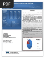 Tata Communications LTD (TCL) : Neutral CMP: Rs.371.00 Market Cap.: Rs.105735.00mn. Date: January 12, 2010