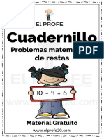 Cuadernillo Problemas Matematicos Restas Elprofe20