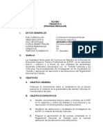 Silabo Transito Ii (Proceso Regular) I. Datos Generales: Escuela de Educación Superior Tecnico Profesional