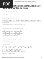 Cordero de Dios Ranchero - Acordes y Letra para Cantos de Misa Vida de Santo PDF