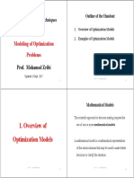 Overview of Optimization Models: Handout #2