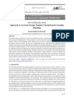 Approach To Accurate Octane Number Calculation For Gasoline Blending