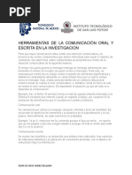 Herramientas de La Comunicación Oral y Escrita en La Investigacion