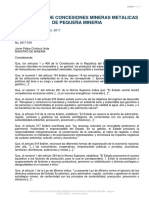 Acuerdo Ministerial 19 Concesiones de Pequeña Minería Metálica