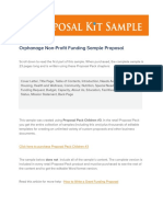 Orphanage Non Profit Funding Support Sample Proposal PDF