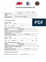 Ficha de Evaluacion Psicopedagogica 2022