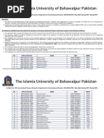 1st Merit List BS Accounting Finance Group A Department of Accounting and Finance BAHAWALPUR Open Merit Spring 2023 Spring 2023