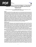 Environmental Impact Assessment in Ethiopia: A General Review of History, Transformation and Challenges Hindering Full Implementation