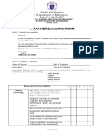 Character Evaluation Form