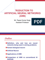 Introduction To Artificial Neural Networks (ANN) : Mr. Pawan Kumar Singh Assistant Professor