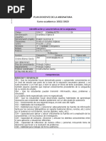 Plan Docente de La Asignatura Curso Académico: 2022/2023