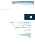 Evidencia de Aprendizaje 3.1 Reporte Acerca de Dilemas Éticos de Su Profesión