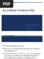 Klumpke's Paralysis