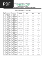 Contoh Format JADWAL TARAWIH 2023