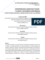 Sambuli Hamali, Yuyua Suryana, Nury Effendi, Yudi Azis, (2016), INFLUENCE OF ENTREPRENEURIAL MARKETING TOWARD