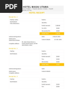 Sample Hotel Receipt Template