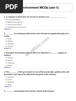 Business Environment Solved MCQs (Set-1)