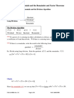 3.3 Division of Polynomials and The Remainder and Factor Theorems