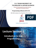 Progamming With Java - Lecture Notes