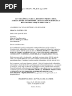 Ley Organica para El Fomento Productivo PDF