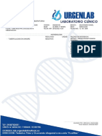 Informe de Resultados de Laboratorio: - Tuberculosis en Sangre Negativo