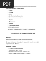 Sugerencias para La Elaboración y Presentación de Un Trabajo Final