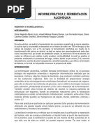 Informe Practica #2 Fermentación Alcohólica