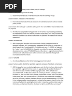 Quiz 3 Segment Reporting and Related Party Transactions