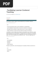 Facilitating Learner-Centered Teaching Formative