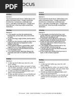 Focus3 2E Unit Test Dictation Listening Reading Unit3 GroupA B ANSWERS