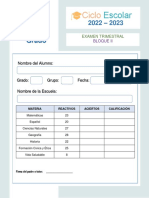 Examen Trimestral Quinto Grado 2