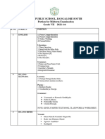 Delhi Public School, Bangalore South Portion For Midterm Examination Grade VII 2022 - 23