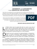 Arrepentimiento, Conversion y Perdon de Pecados