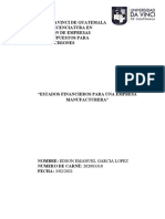 Estados Financieros para Una Empresa de Manufactura