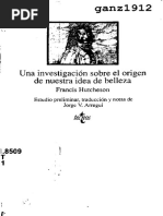 HUTCHESON, FRANCIS - Una Investigación Sobre El Origen de Nuestra Idea de Belleza