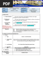 Lesson Plan in Grade 9 PE 4th Quarter