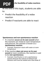 2.4 Feasibility of Redox Reaction (S)